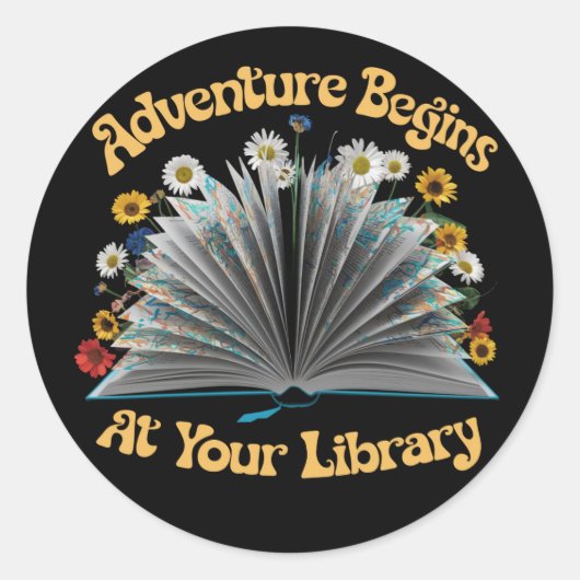 Avontuur begint bij de zomerlezing van uw biblioth ronde sticker (Voorkant)