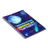 Avontuur begint bij liftoff geïsoleerde tuimelaar notitieboek (Rechterzijde)