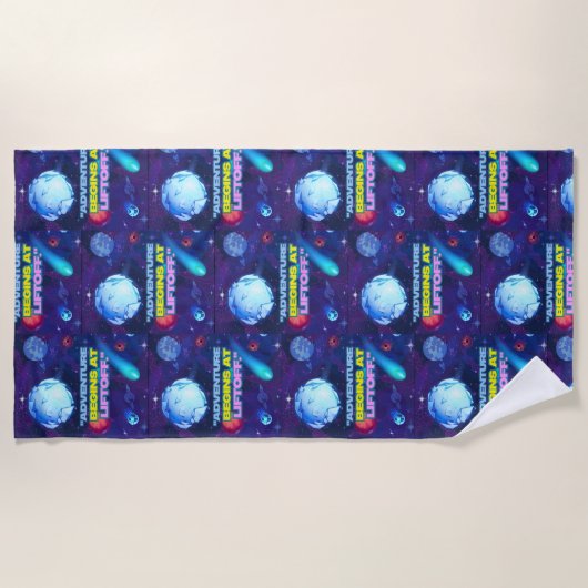 Avontuur begint bij liftoff geïsoleerde tuimelaar strandlaken (Voorkant)