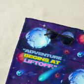 Avontuur begint bij liftoff geïsoleerde tuimelaar strandlaken (In situ)