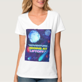 Avontuur begint bij liftoff geïsoleerde tuimelaar t-shirt