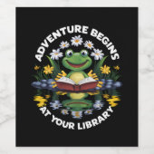 Avontuur begint bij uw bibliotheek Reading 2024 Wijn Etiket (Enkel label)