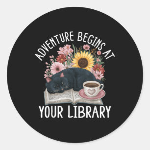 Avontuur begint bij uw bibliotheek Zomer Lezen 20 Ronde Sticker