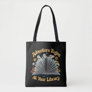 Avontuur begint bij uw bibliotheek zomerlezen tote bag
