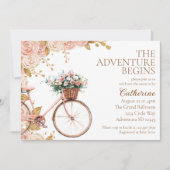 Avontuur Begint  Bloemenfiets Baby shower Kaart (Voorkant)