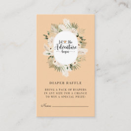 Avontuur begint Boho Abrikozenperzik Baby shower Informatiekaartje