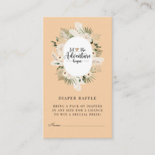 Avontuur begint Boho Abrikozenperzik Baby shower Informatiekaartje