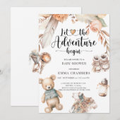 Avontuur begint Boho Baby shower Genderneutraal Kaart (Voorkant / Achterkant)