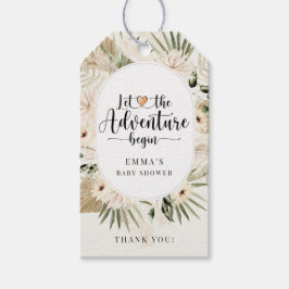 Avontuur begint Boho Floral Baby shower Dank u Cadeaulabel