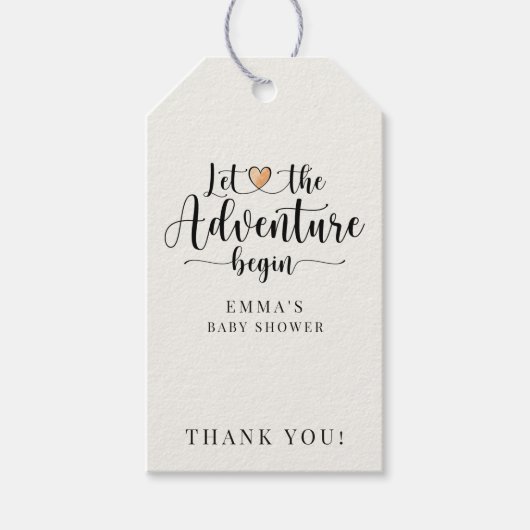 Avontuur begint Boho Floral Baby shower Dank u Cadeaulabel (Voorkant)