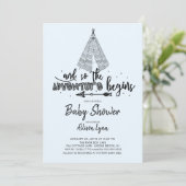 Avontuur begint Boys Baby shower Uitnodiging (Staand voorkant)