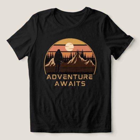 Avontuur Begint Camping Wandelen, avontuur wacht Tri-Blend Shirt (Design voorkant)