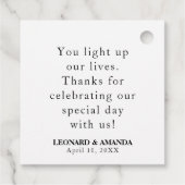 Avontuur begint engagement trouw woord kaart bedankjes labels (Achterkant)