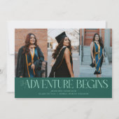 Avontuur Begint Groen Grad Multi Foto Aankondiging (Voorkant)