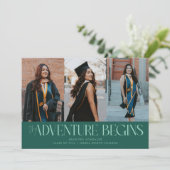 Avontuur Begint Groen Grad Multi Foto Aankondiging (Staand voorkant)