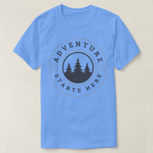 Avontuur begint hier Camping T-shirt (Design voorkant)