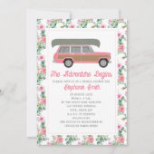 Avontuur Begint Kano Roze Auto Bruids Kaart (Voorkant)