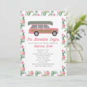 Avontuur Begint Kano Roze Auto Bruids Kaart (Staand voorkant)
