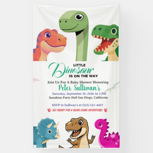 Avontuur begint met Baby Dino Spandoek (Verticaal)