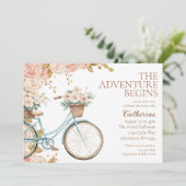 Avontuur begint met  Baby shower Kaart (Staand voorkant)