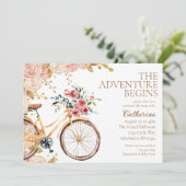 Avontuur begint met fietsenneutraal Baby shower Kaart (Staand voorkant)