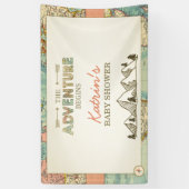 Avontuur Begint Party Banner Wereldkaart Plaats (Verticaal)