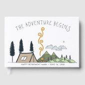 Avontuur begint | Pensioen met kampeerthema Gastenboek (Voorkant)