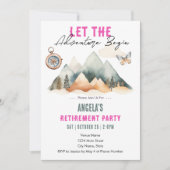 Avontuur begint pensioenfeest kaart (Voorkant)