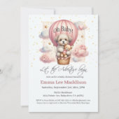 Avontuur Begint Puppy In Hete Luchtballon Kaart (Voorkant)