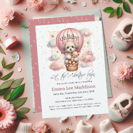 Avontuur Begint Puppy In Hete Luchtballon Kaart