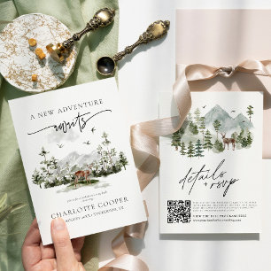 Avontuur Begint QR Code Rustieke Bachelorette Part Kaart