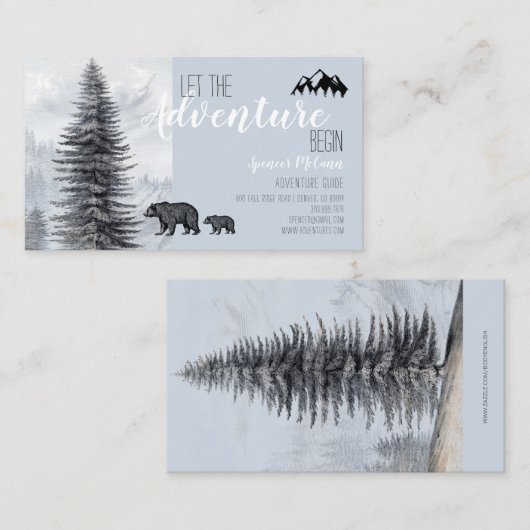 Avontuur Begint Rustieke Bossen Avontuurgids Visitekaartje (Voorkant / Achterkant)