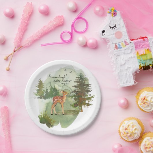 Avontuur begint rustieke herten papieren bordje (Feest)