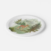 Avontuur begint rustieke herten papieren bordje (Gekanteld)