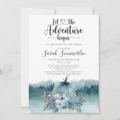 Avontuur begint stoffig blauw Baby shower Kaart (Voorkant)