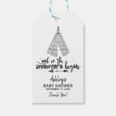 Avontuur begint Teepee Baby shower Favor Gift Labe Cadeaulabel (Voorkant)