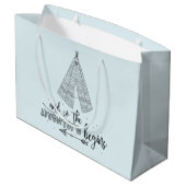 Avontuur Begint Teepee Baby shower Gift Bag Groot Cadeauzakje (Achterkant Gekanteld)
