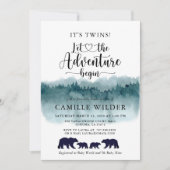 Avontuur Begint Tweeling Waterverf Bergen Beren Kaart (Voorkant)