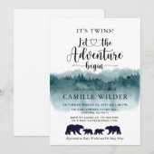 Avontuur Begint Tweeling Waterverf Bergen Beren Kaart (Voorkant / Achterkant)