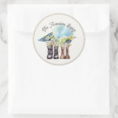 Avontuur begint wandelen laarzen ronde sticker (Tas)