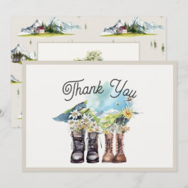 Avontuur Begint Wandelschoenen Koppels Douche Bedankkaart