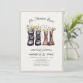 Avontuur Begint Wandelschoenen Koppels Douche Kaart (Staand voorkant)