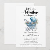 Avontuur begint Waterverf Baby shower Kaart (Voorkant / Achterkant)