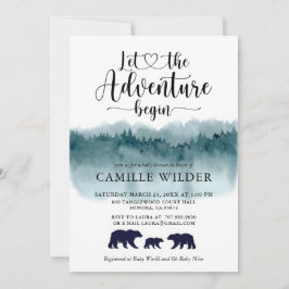 Avontuur begint Waterverf Bergen Beer Familie Kaart