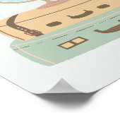 Avontuur Begint Wereldkaart Baby shower Welkom Poster (Hoek)