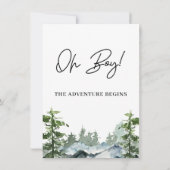 Avontuur begint Wilderness Mountain Baby shower Kaart (Achterkant)