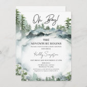 Avontuur begint Wilderness Scene Baby shower Kaart (Voorkant / Achterkant)