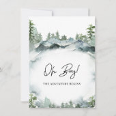 Avontuur begint Wilderness Scene Baby shower Kaart (Achterkant)