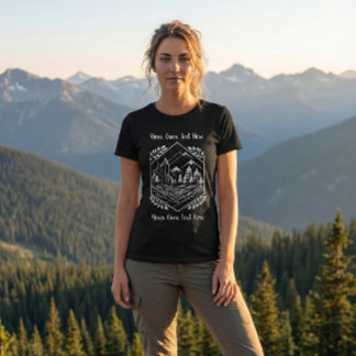 Avontuur Berg Hexagon Natuur Uw Tekst T-shirt