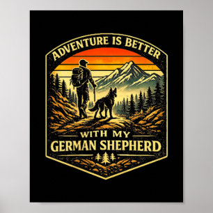 Avontuur beter met Duitse herdershond wandelende h Poster